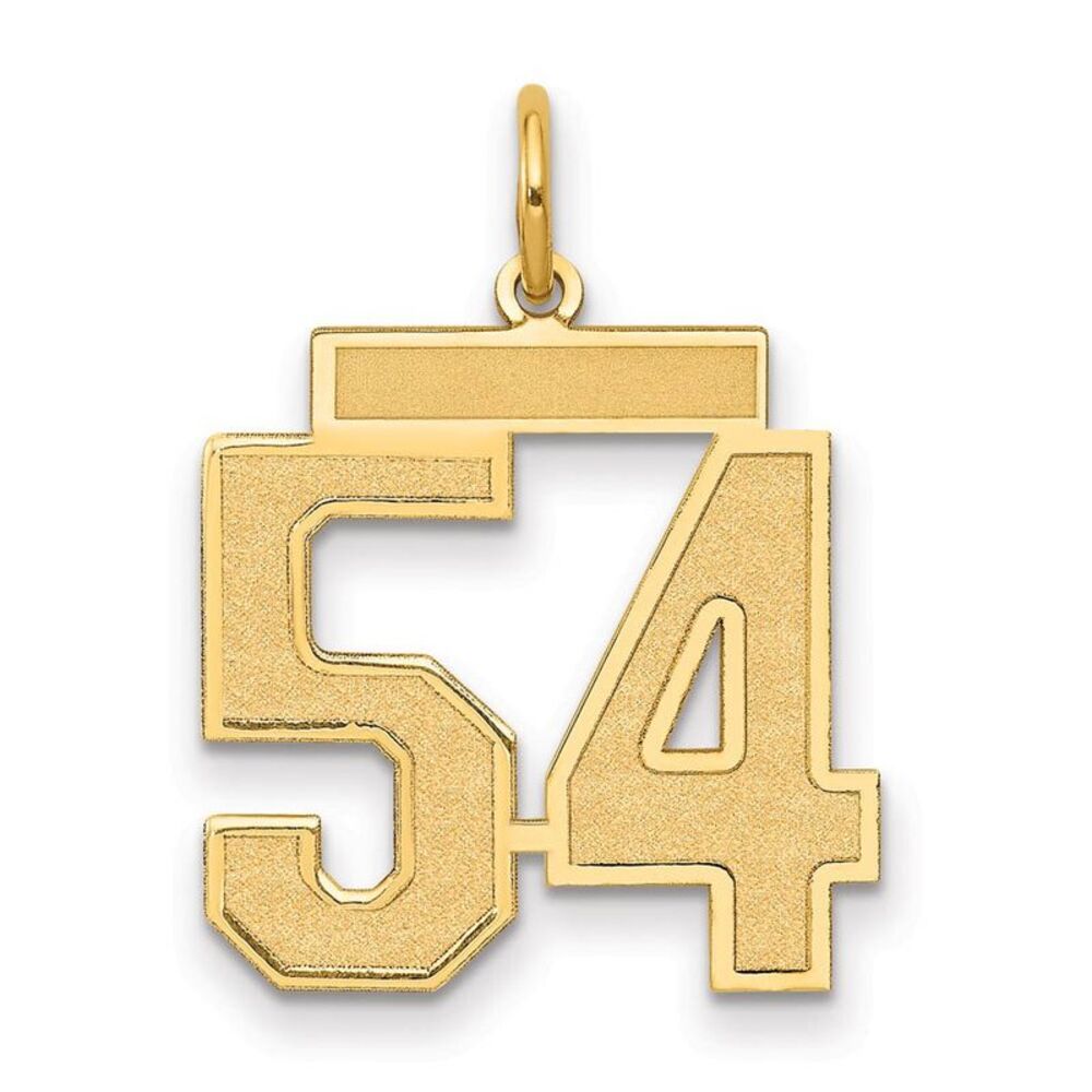 14k Yellow Gold, Jersey Collection, Medium Number 54 Pendant